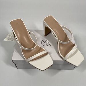 NIB The Drop Avery Heeled Sandals, Women’s Size 9 White